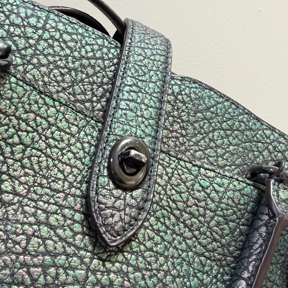 Coach Green Hologram Leather Mercer Satchel 24 - Picture 6 of 10
